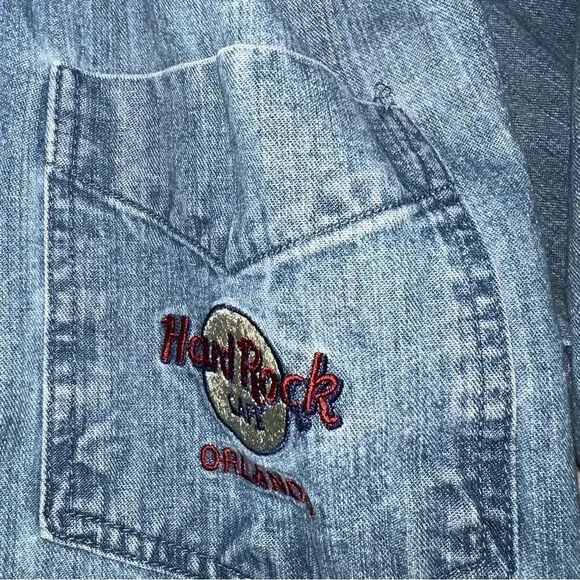 Hard Rock Cafe Orlando Blue Denim Shirt